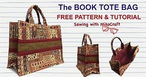 The Book Tote Bag Tutorial - DIY DIOR Inspired Tote Bag - Free Pattern - Bag Making with Miko Craft