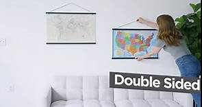 Laminated World Map - 18" x 29" - Wall Chart Map of the World - Made in the USA