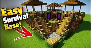 Minecraft: 3 Player Ultimate Survival Base - Easy Tutorial (Everything You Need To Survive!)