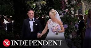 Ant McPartlin and Anne Marie Corbett beam as they begin married life together