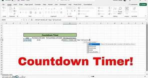 How To Create A Countdown Timer In Excel! Days, Workdays, Days and Hours Countdown Timer! #msexcel
