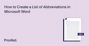How to Create a List of Abbreviations in Microsoft Word | Proofed