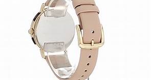 kate spade new york Women's Metro Stainless Steel Quartz Watch with Leather Calfskin Strap, Brown,