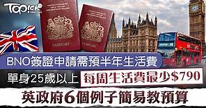 【BNO VISA】BNO簽證申請需預半年生活費　英政府6個例子簡易教預算 - 香港經濟日報 - TOPick - 親子 - 親子資訊