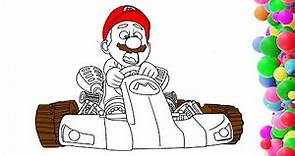 Coloring Mario kart Super Mario Bros Coloring Pages For Kids