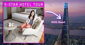 5-STAR HOTEL TOUR in Korea ⭐ 90th Floor Room! 😱