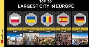 Top 100 Largest City Area in Europe by Population Size