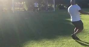 Roberto Carlos recreates his famous free kick