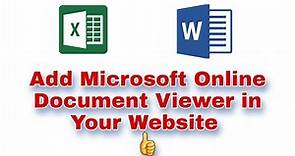 Online microsoft file excel docx viewer in browser | Easy Way 100%
