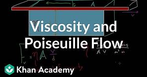 Viscosity and Poiseuille flow | Fluids | Physics | Khan Academy