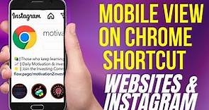 How to View MOBILE version of Instagram or Website on Desktop Web Browser? Google Chrome Shortcut