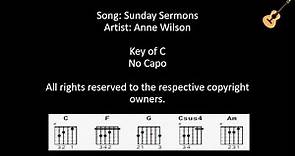 Sunday Sermons by Anne Wilson / Lyrics and Chords / No Capo