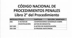 CÓDIGO NACIONAL DE PROCEDIMIENTOS PENALES ART. 266-306 ACTOS DE INVESTIGACIÓN