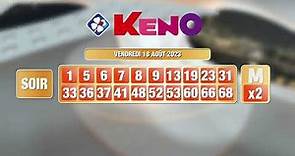 Tirage du soir Keno® du 18 août 2023 - Résultat officiel - FDJ