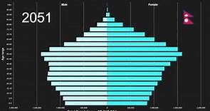Nepal Population Pyramid 1950-2100