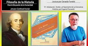 Filosofía de la Historia. 01. Introducción. Herder y el Nacimiento de La Conciencia Histórica