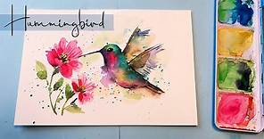 Hummingbird Painting/ Watercolor Wet on Wet Technique [Step by Step] Watercolor Bird