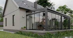 Sunroom | Retractable glass roof with sliding glass doors