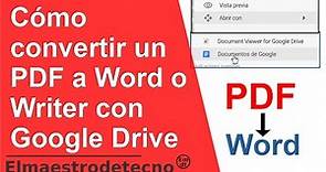 Cómo editar un PDF convirtiéndolo a Word, Writer o Google Docs con Google Drive
