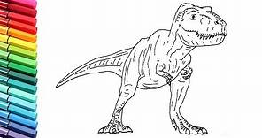 How to Draw The T-Rex From Jurassic World Fallen Kingdom - Dinosaur Color Pages For Children