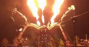 Giant spider shoots flames during Arcadia 10th anniversary show