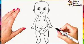 How To Draw A Baby Step By Step 👶 Baby Drawing Easy