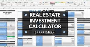 Real Estate Investment Calculator - BRRRR (Using Excel)