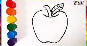 Cómo Dibujar y Colorear Una Manzana - Videos Para Niños - Learn Colors With An Apple 🍎