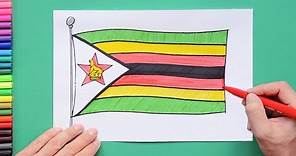 How to draw National Flag of Zimbabwe