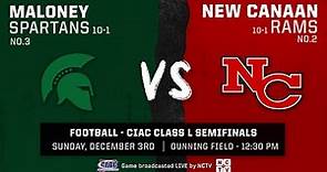 Football - New Canaan Rams vs Maloney - CIAC Class L Semifinals - 12/03/2023