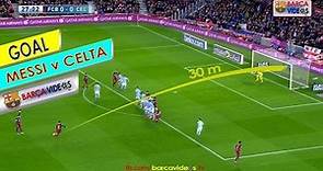 Messi's amazing freekick Goal vs celta (Feb 16)
