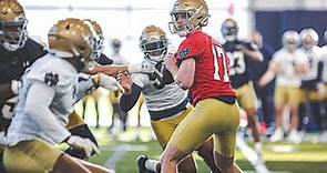 Watch Notre Dame Football Practice: QB1 Jack Coan Finishes Fall Camp Strong