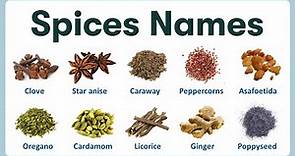 Types of Spices | List of Spices in English with Pronunciations and Pictures