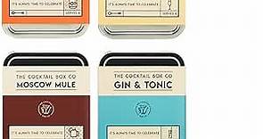 Cocktail Making Kit (4 Piece Gift Set) - Moscow Mule Kit, Gin and Tonic Kit, Champagne Cocktail, Old Fashioned Mix with Bitters for Cocktails with Recipes