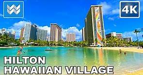 [4K] Hilton Hawaiian Village Waikiki Beach Resort in Honolulu, Hawaii - Hotel Walking Tour 🎧
