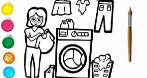 How to Draw a Washing Machine for Kids | Easy Step-by-Step Drawing Tutorial