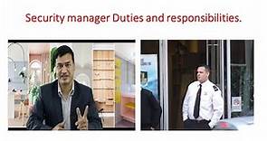 Security manager job description, Duties and responsibilities