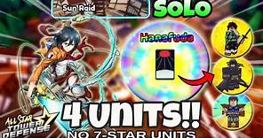 Solo Sun Raid (No 7-Stars: 4 Banner Units Only!) | All Star Tower Defense Roblox | astd