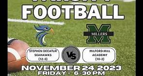 SDHS Varsity Football vs Milford Mill Academy