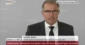 Absturz Germanwings A320: Statement von Lufthansa mit Carsten Spohr am 24.03.2015