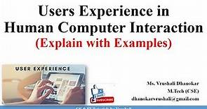 HCI 3.10 Users Experience & Elements of User Experience with Examples | HCI