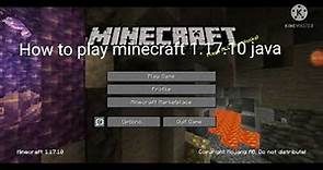 How to play minecraft 1.17.10 and java