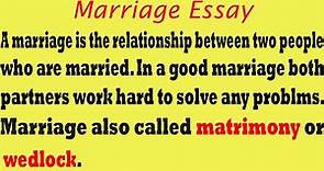 Marriage Essay in English | English nibandh on marriage | paragraph on marriage in english