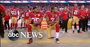 Colin Kaepernick Kneels During National Anthem on 'Monday Night Football'