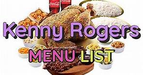 Kenny Rogers Menu Prices [Philippines Restaurant Menu]