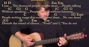 The Sound of Silence (Simon & Garfunkel) Strum Guitar Cover Lesson in Em with Chords/Lyrics