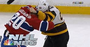 Bruins' Kevan Miller, Canadiens' Nicolas Deslauriers fight at center ice | NHL | NBC Sports