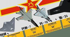Chinese Air Force PLAAF Aircraft Type and Size Comparison 3D