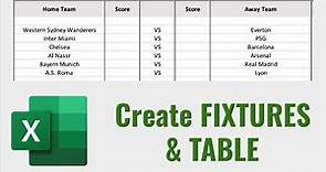 Create Fixture List & League Table in Excel | Tutorial