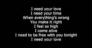 Calvin Harris - I need your love (letra de canción/song lyrics)